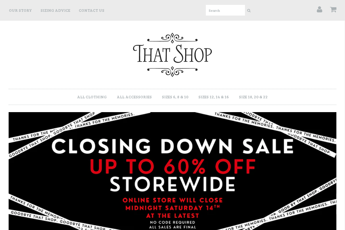 thatshop.com.au homepage screenshot