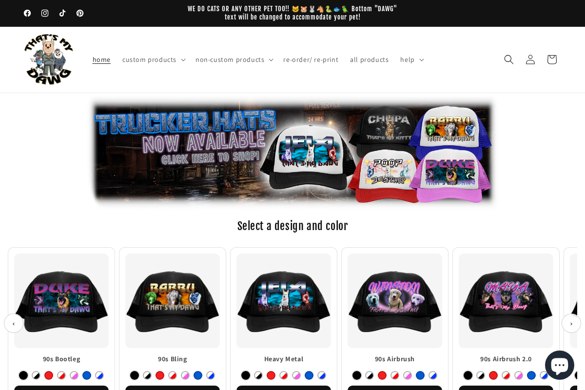 That's My Dawg Brand homepage screenshot