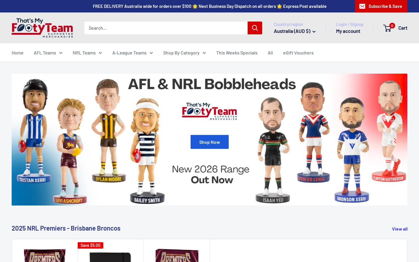 thatsmyfootyteam.com.au homepage screenshot