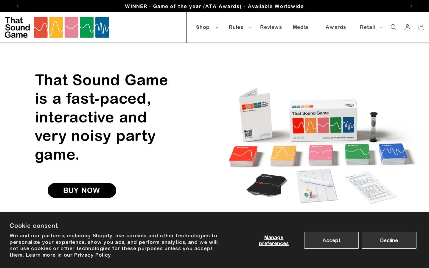 That Sound Game homepage screenshot