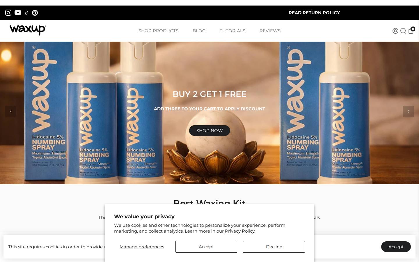 thatswaxup.com homepage screenshot