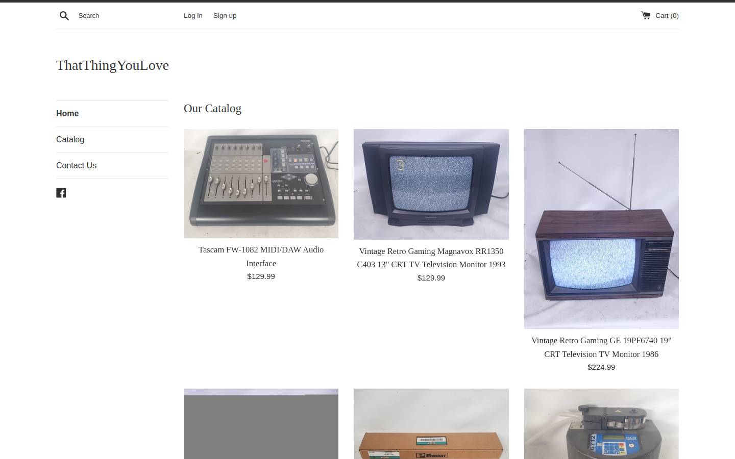 thatthingyoulove.com homepage screenshot