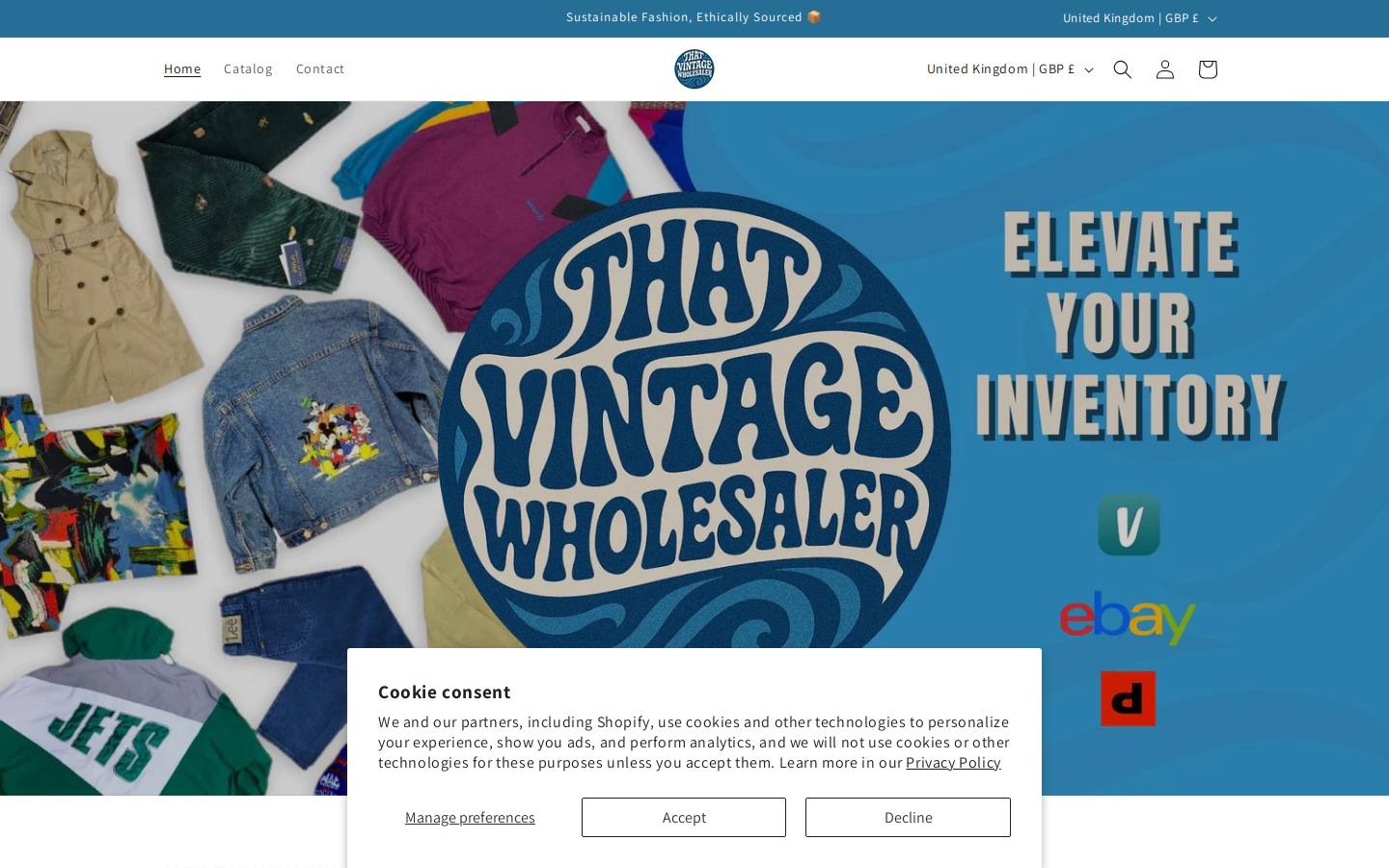 Thatvintagewholesaler homepage screenshot