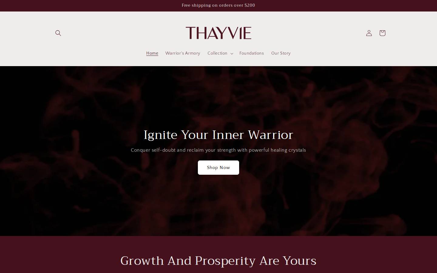 thayvie.com homepage screenshot