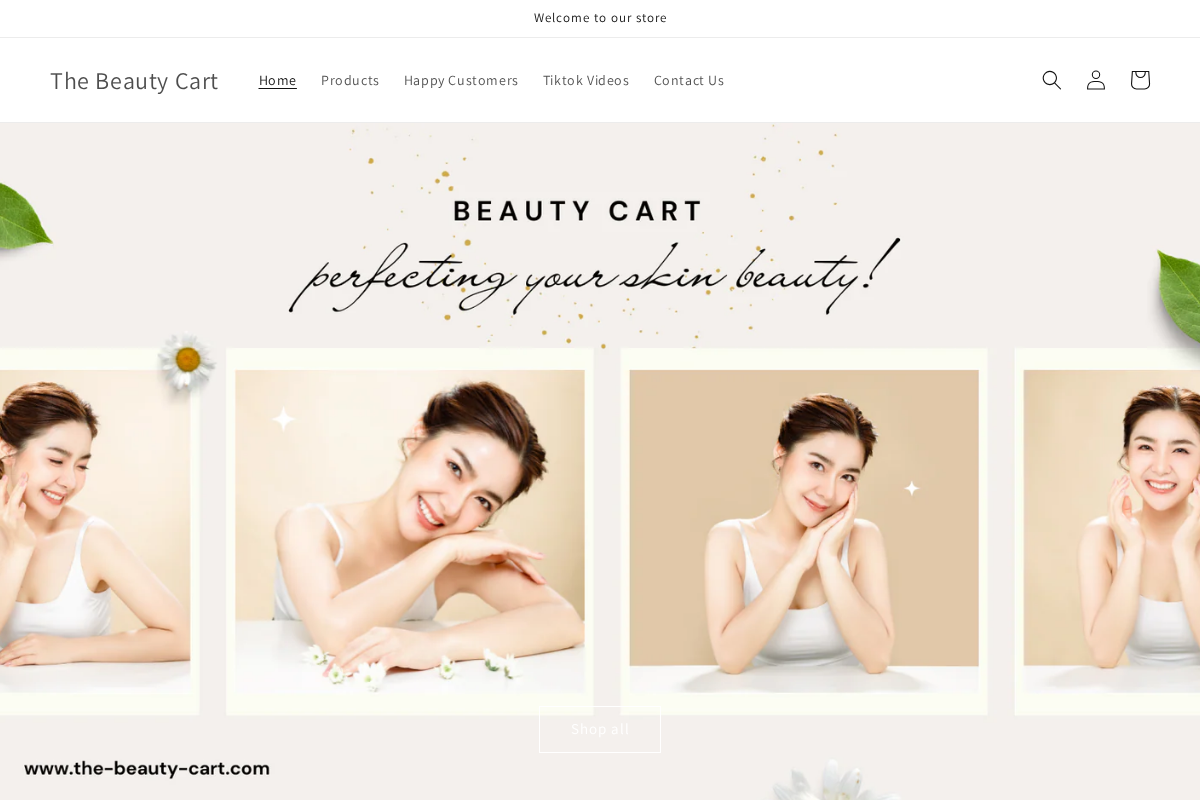 The Beauty Cart homepage screenshot