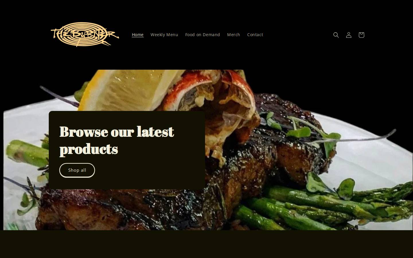 the-burner.com homepage screenshot