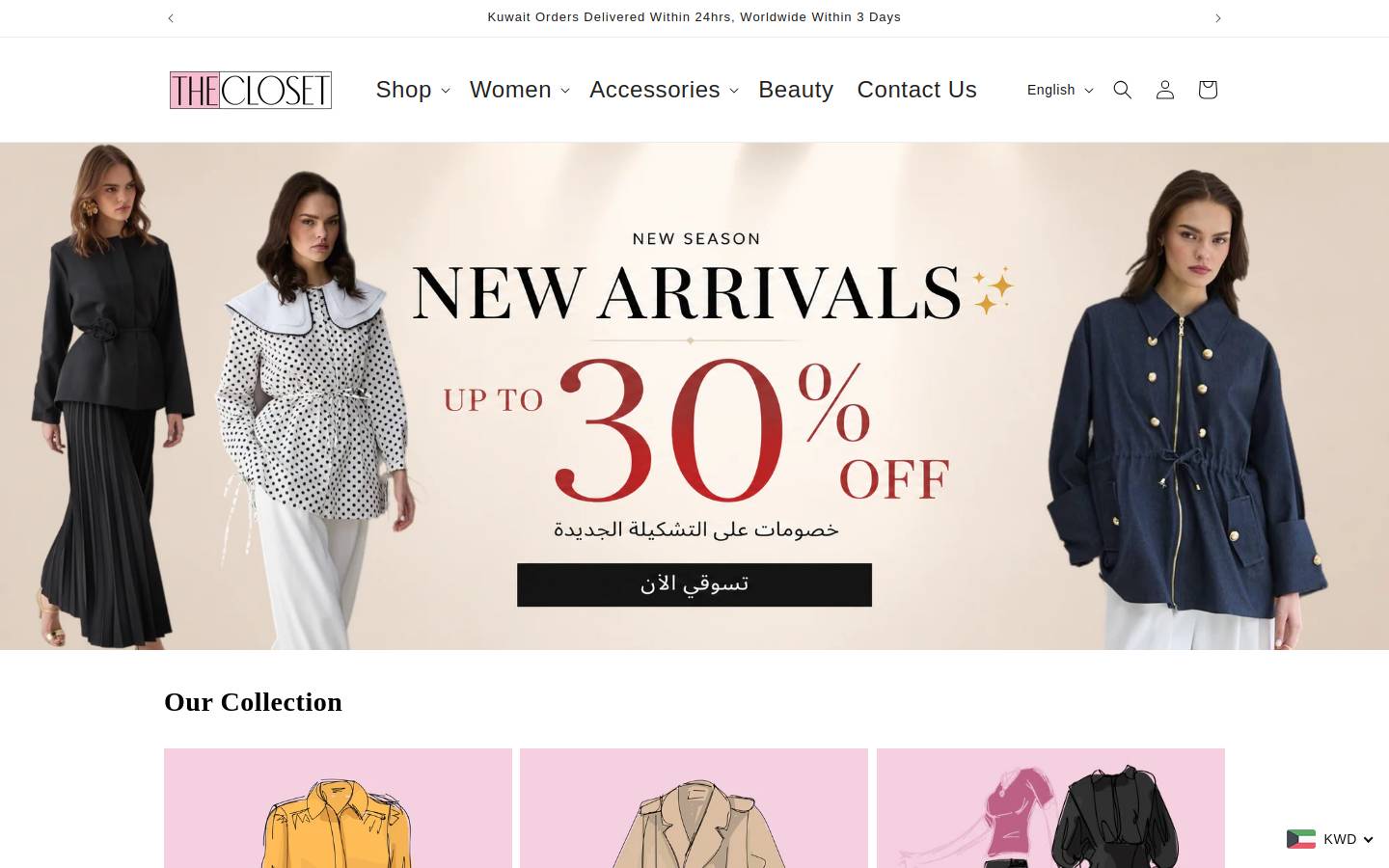 the-closet.com homepage screenshot