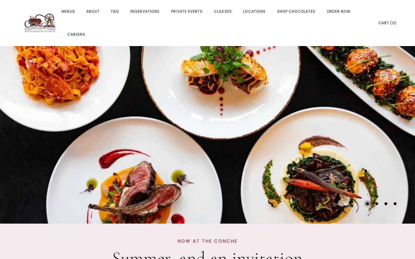 the-conche.com homepage screenshot
