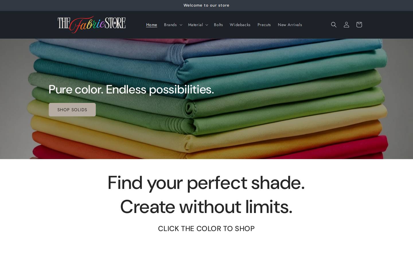the-fabric-store.com homepage screenshot