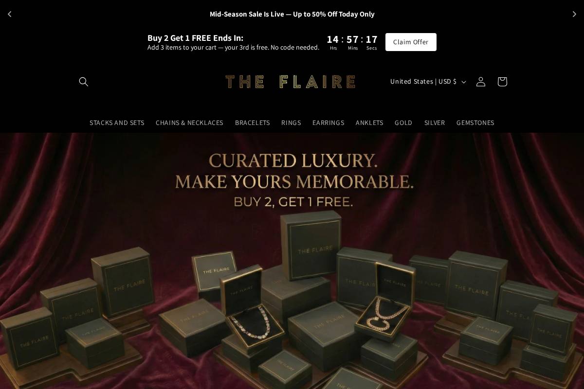 the-flaire.com homepage screenshot