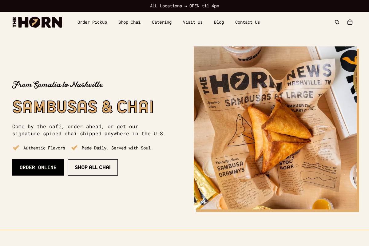 the-horn.com homepage screenshot