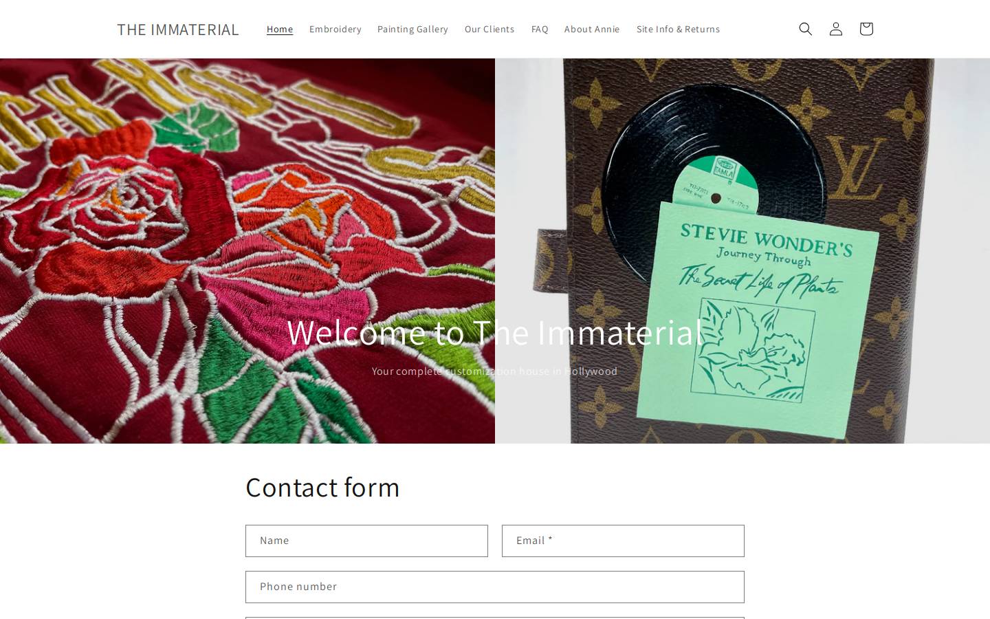 the-immaterial.com homepage screenshot