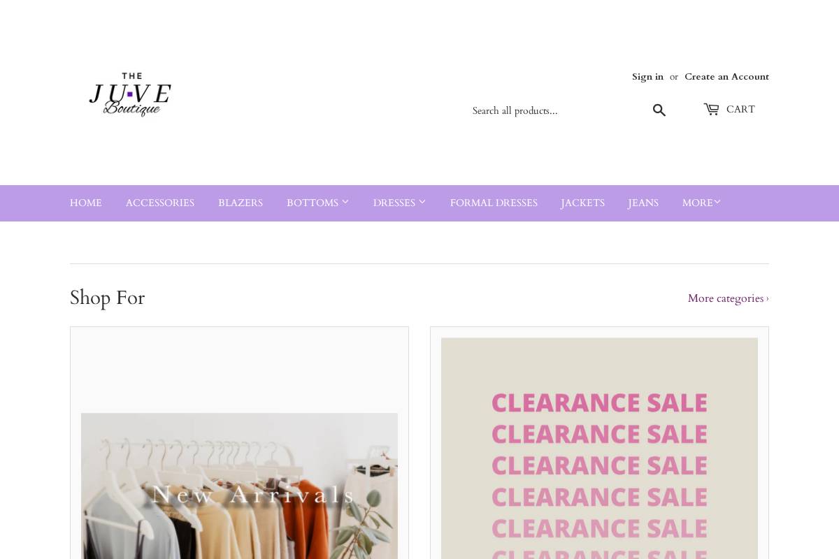the-juve-boutique.com homepage screenshot