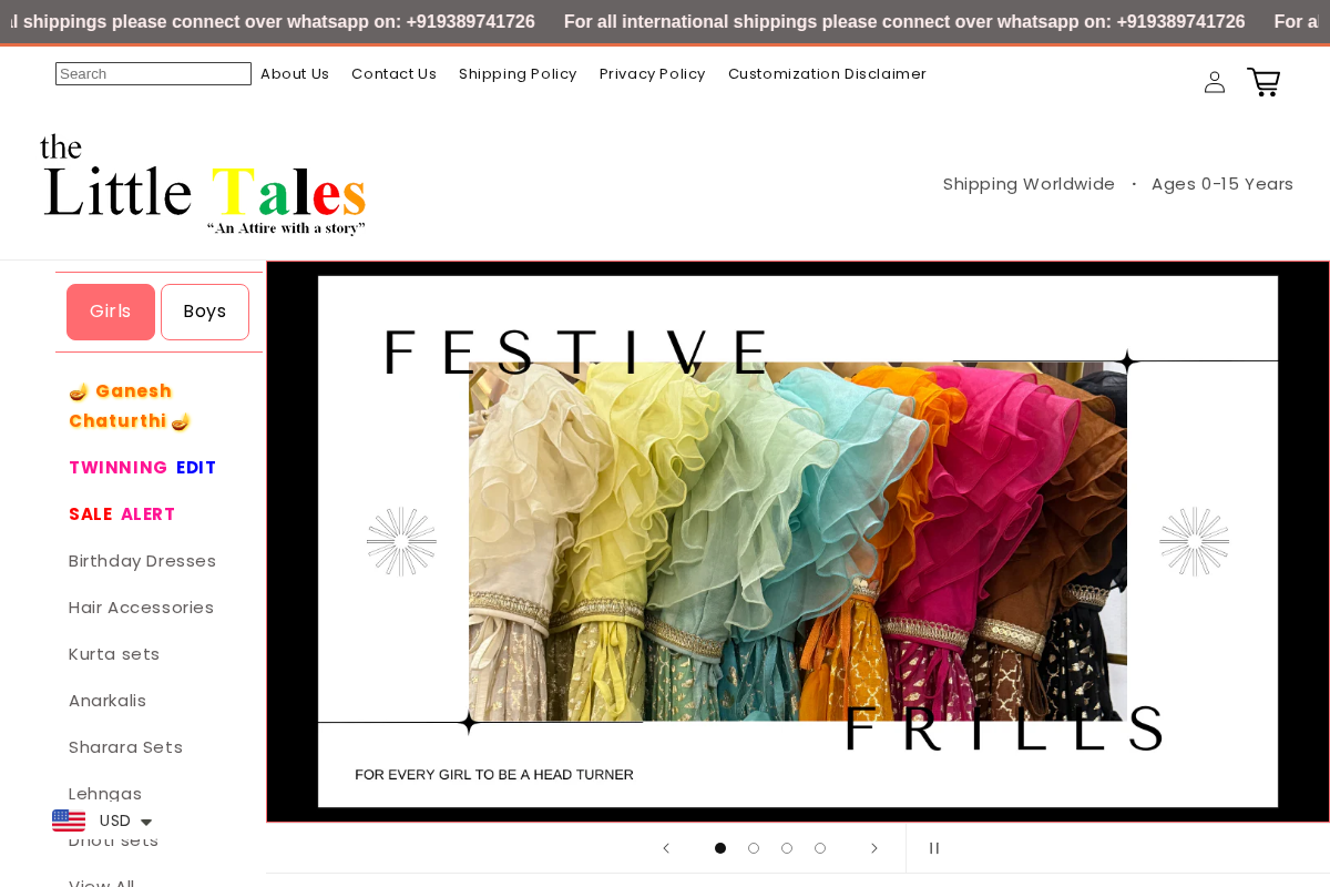 The Little Tales homepage screenshot