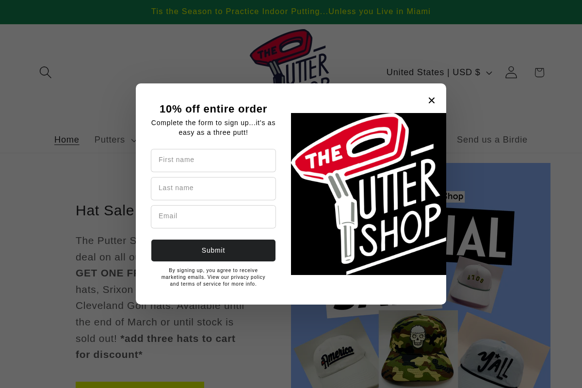 the-putter-shop.com homepage screenshot