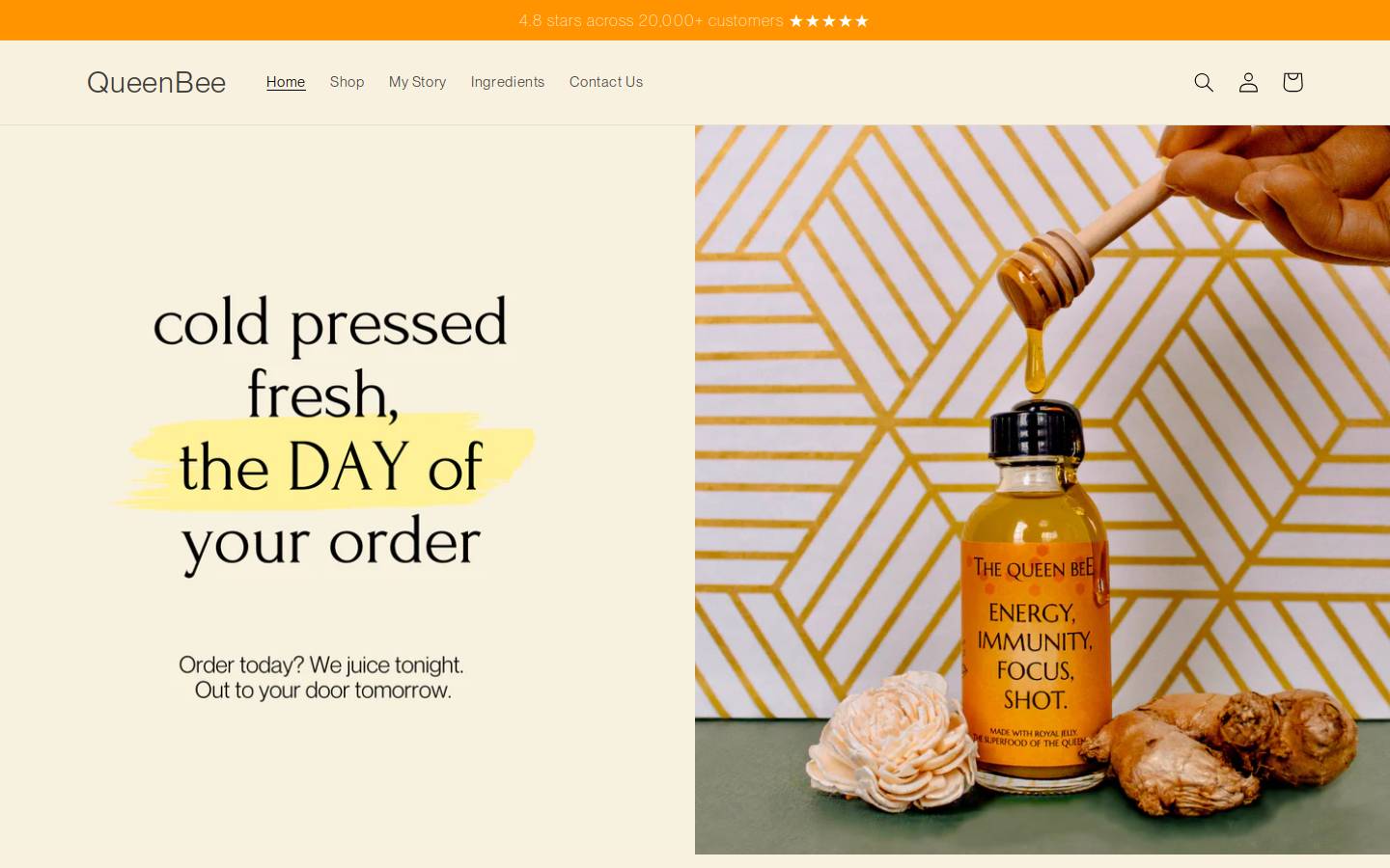 the-queenbee.com homepage screenshot