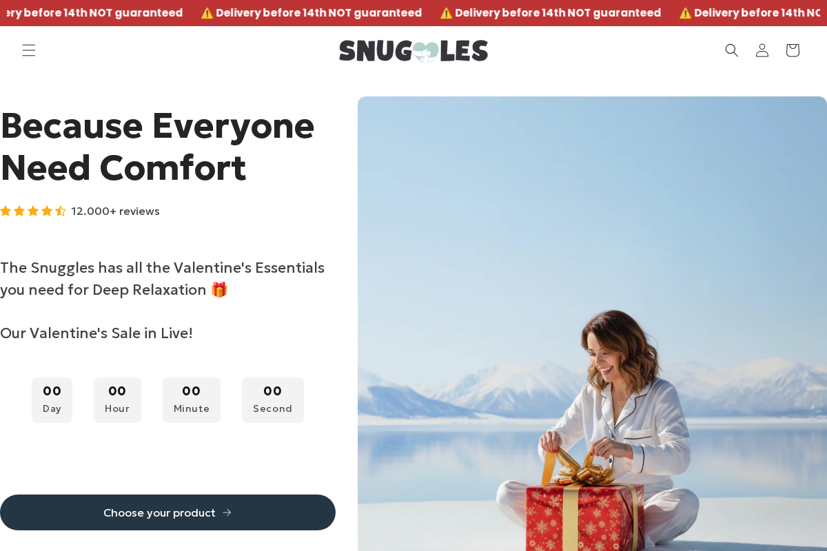 The Snuggles homepage screenshot
