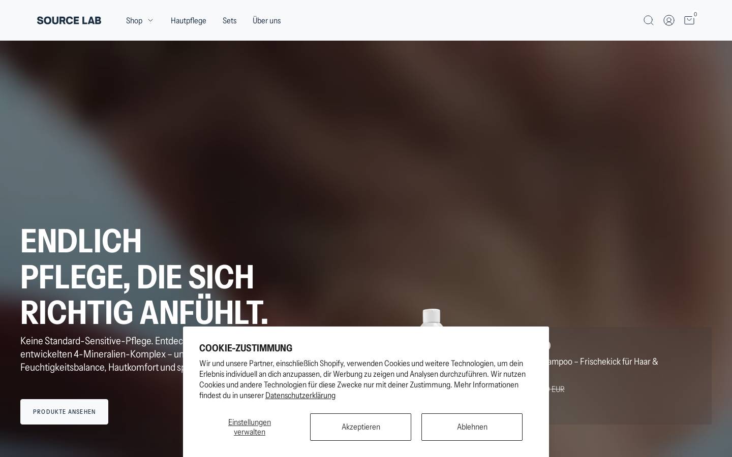 SOURCE LAB homepage screenshot