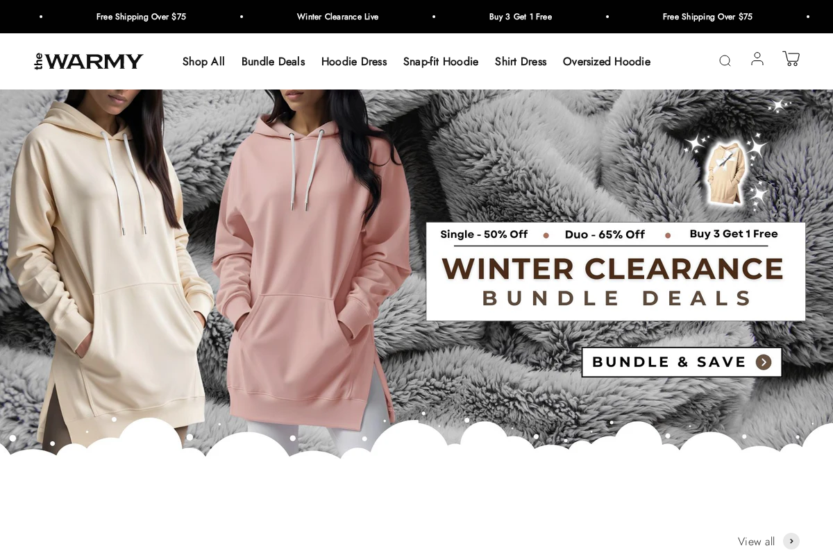 The Warmy homepage screenshot