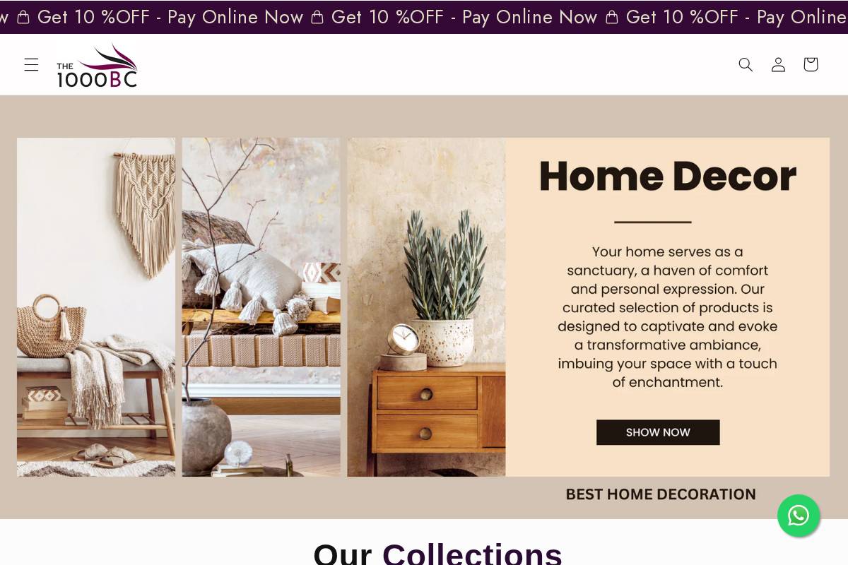 the1000bc.com homepage screenshot