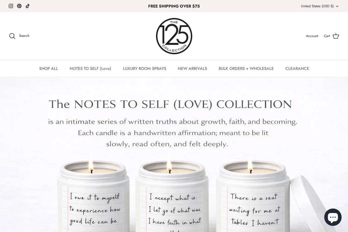 the125collection.com homepage screenshot