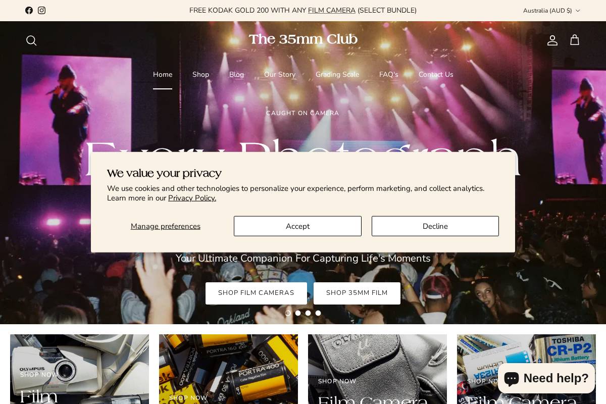 the35mmclub.com homepage screenshot