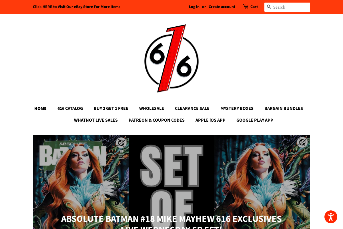 the616comics.com homepage screenshot