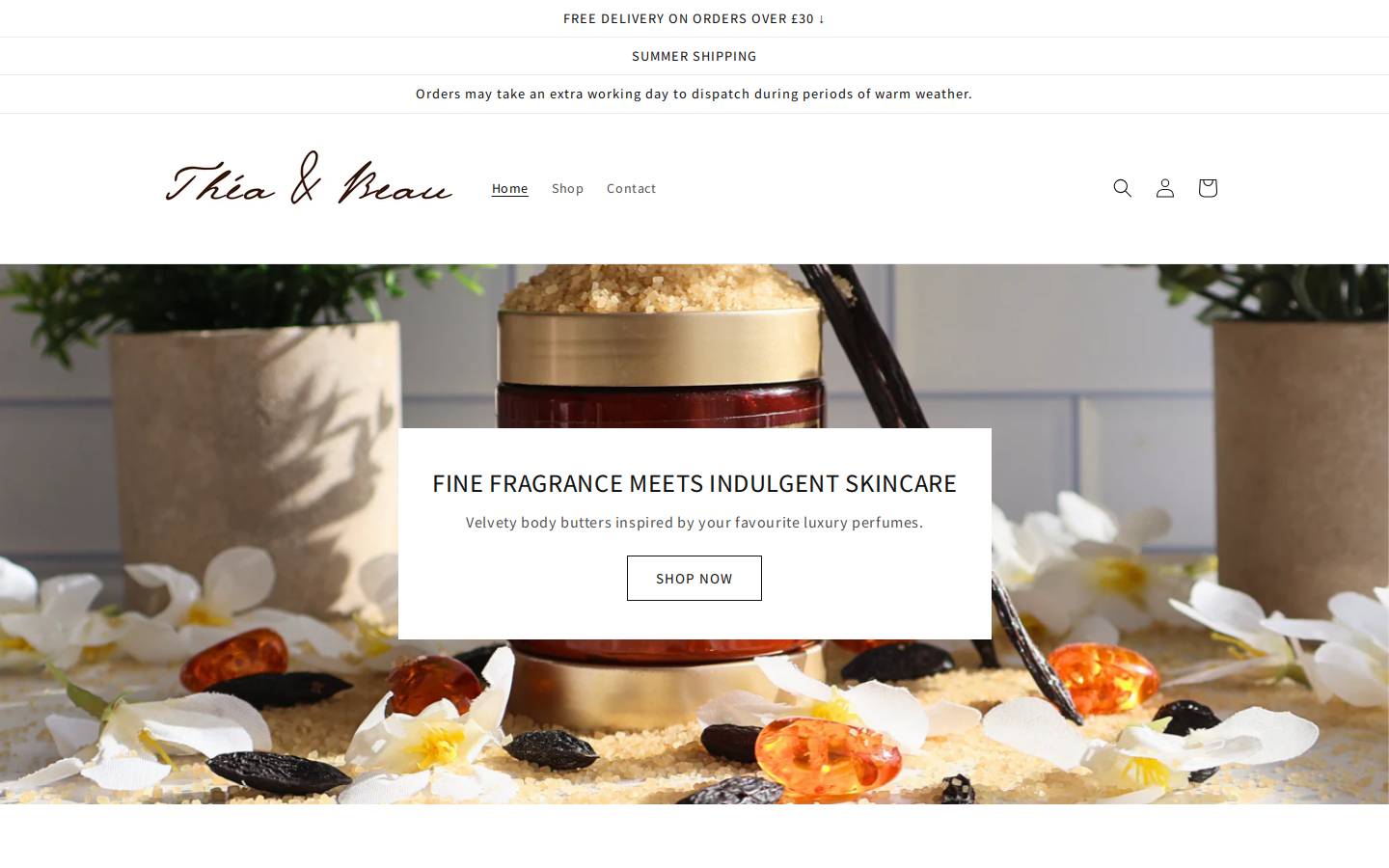 theaandbeau.com homepage screenshot