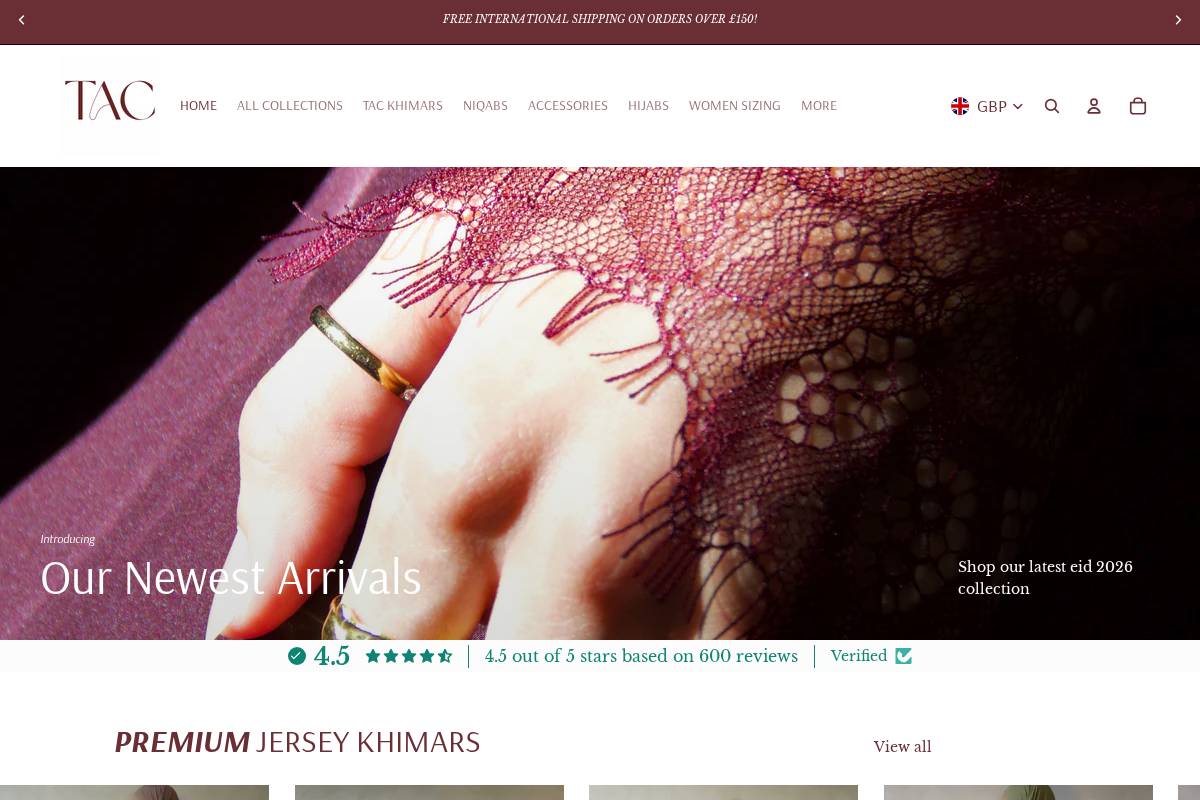 theabayacompany.london homepage screenshot