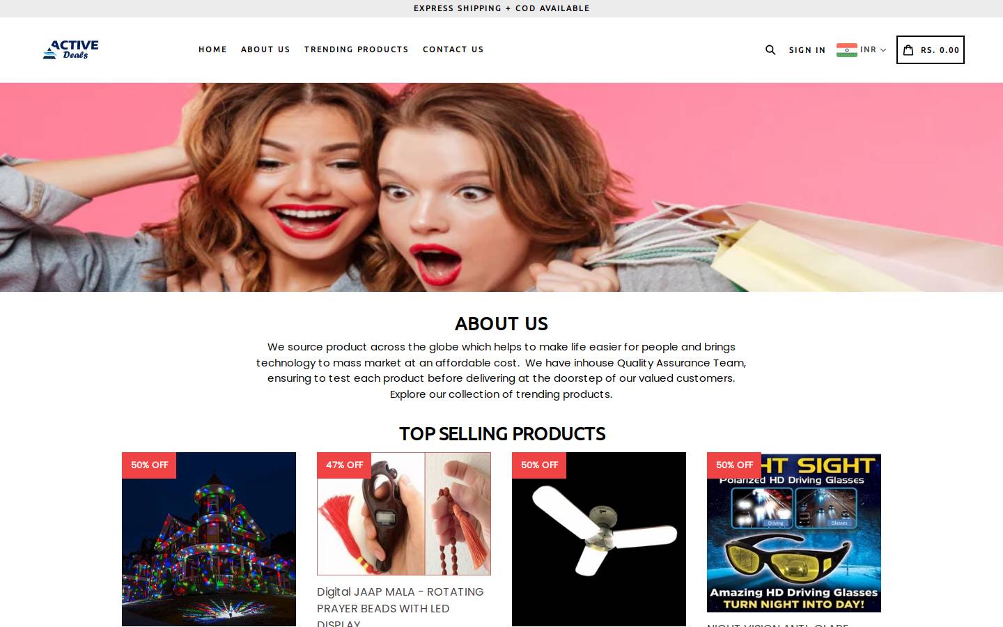 theactivedeals.in homepage screenshot