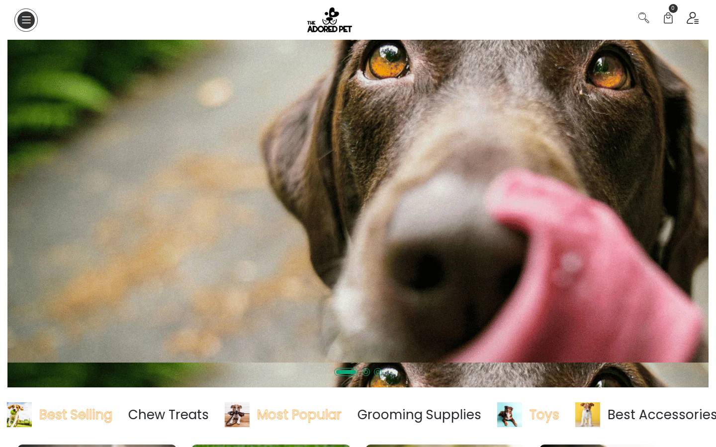 theadoredpet.com homepage screenshot