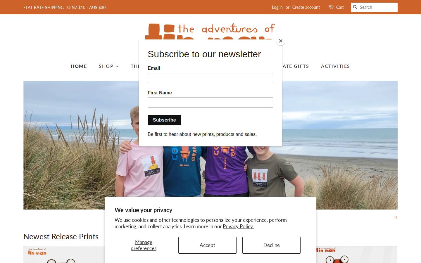 theadventuresoftinman.co.nz homepage screenshot