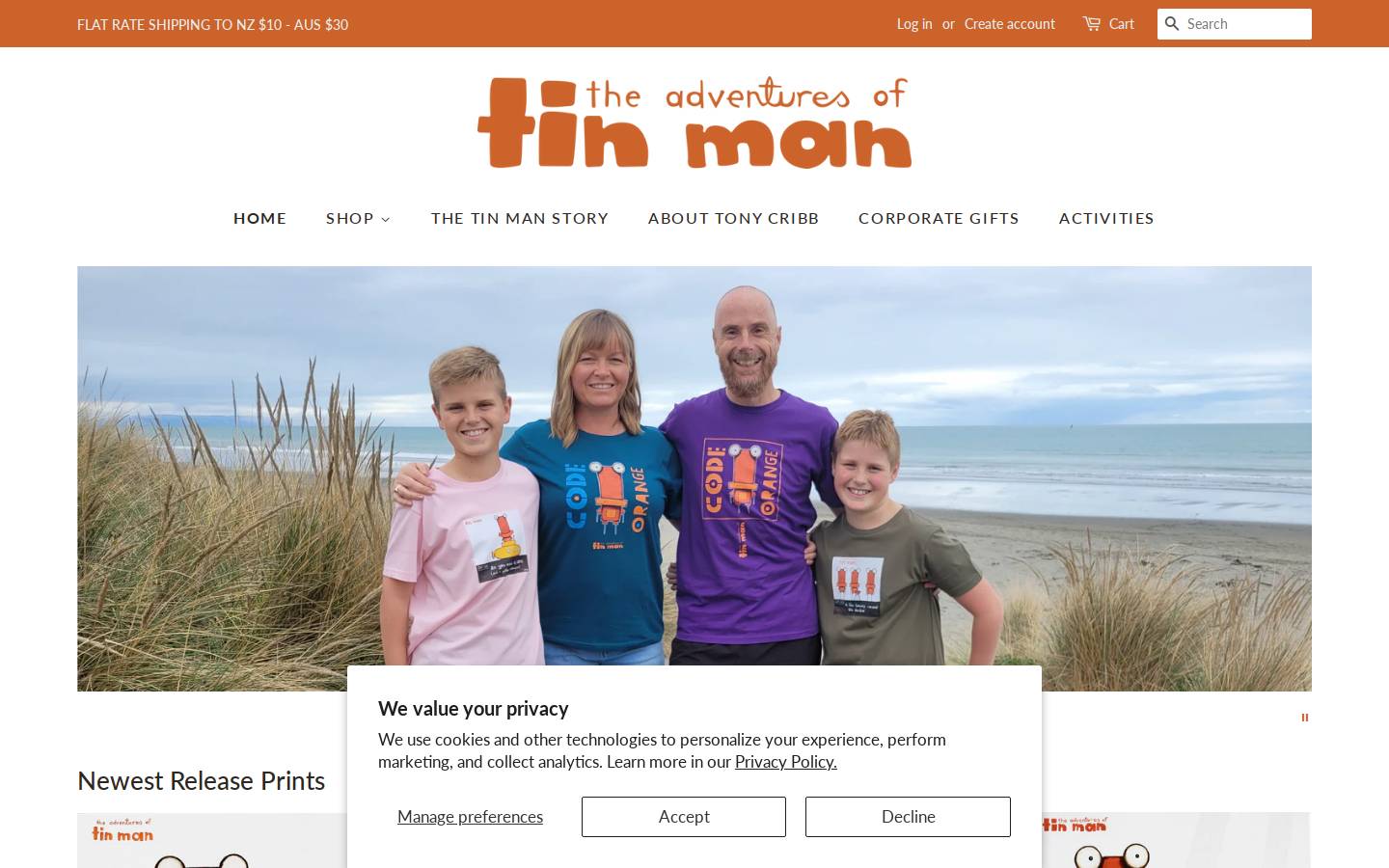 theadventuresoftinman.com homepage screenshot
