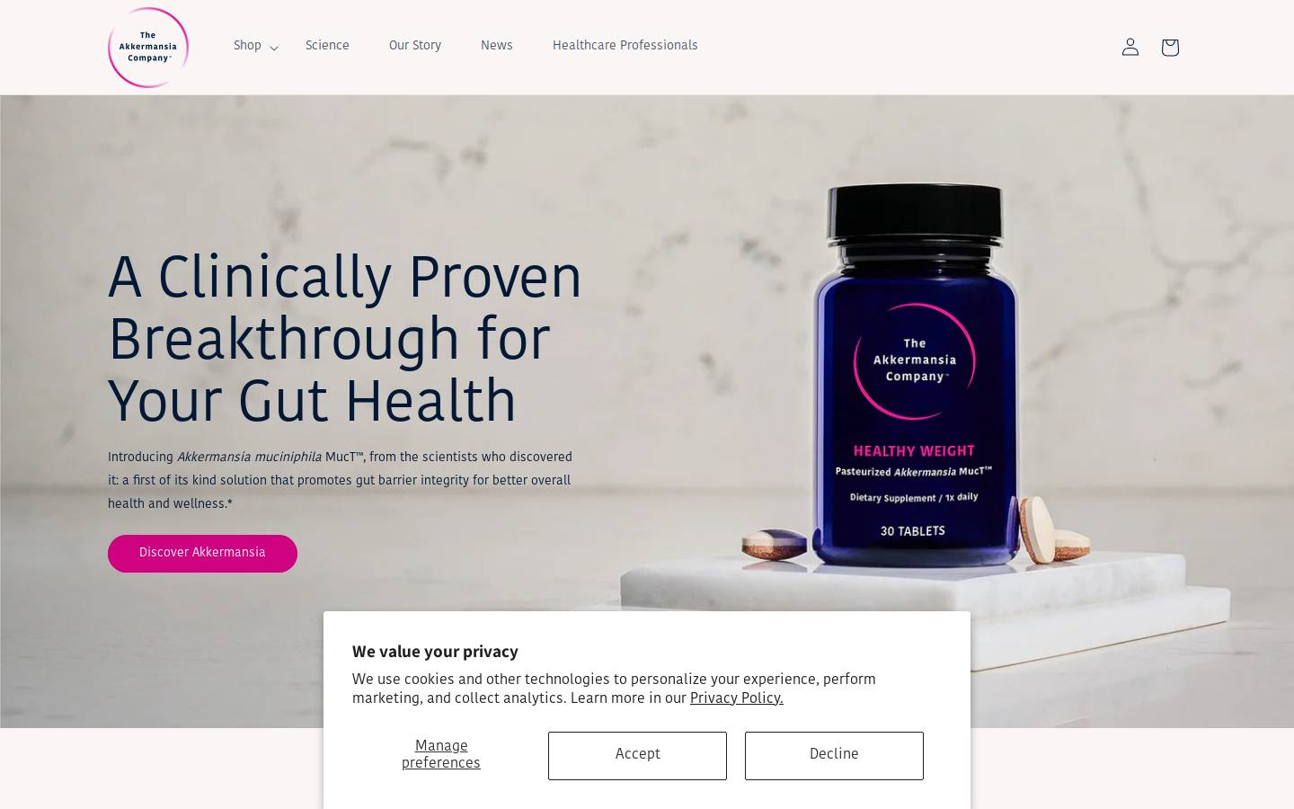 Theakkermansiacompany homepage screenshot