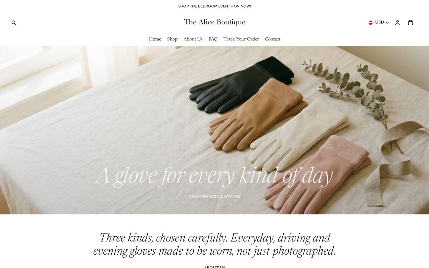 Thealiceboutique homepage screenshot