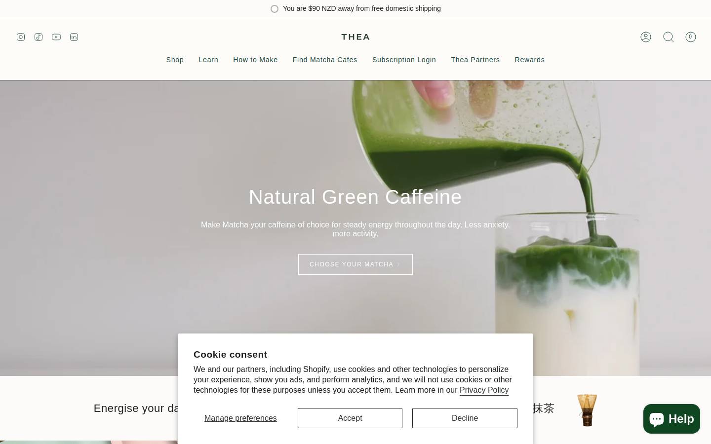 theamatcha.com homepage screenshot