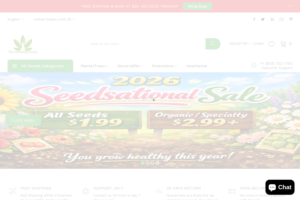 theamazingseeds.com homepage screenshot