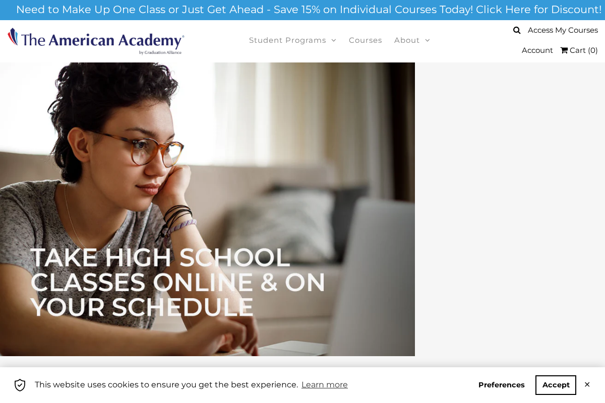 Theamericanacademy.com homepage screenshot