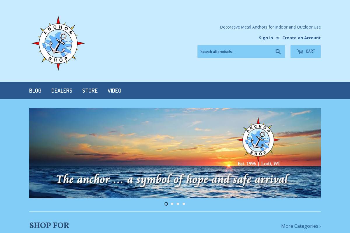 theanchorshop.com homepage screenshot