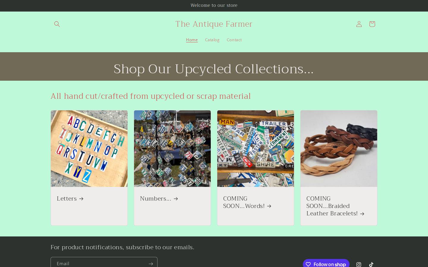 theantiquefarmer.com homepage screenshot