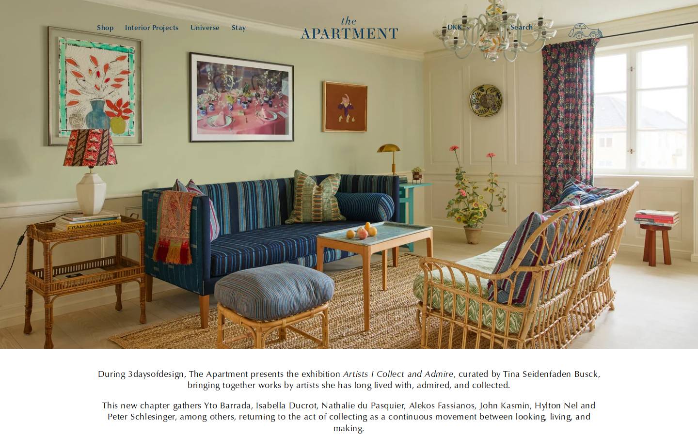 The Apartment homepage screenshot