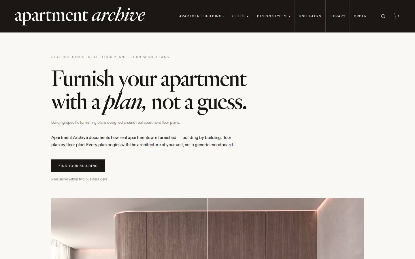 theapartmentarchive.com homepage screenshot