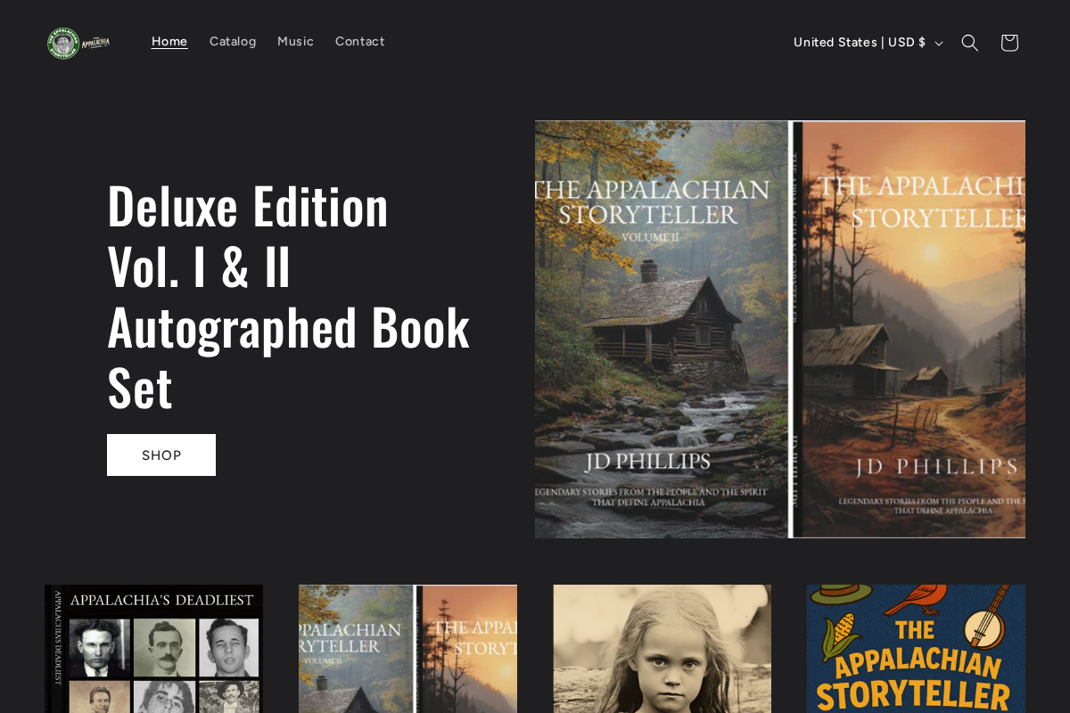 The Appalachian Storyteller homepage screenshot