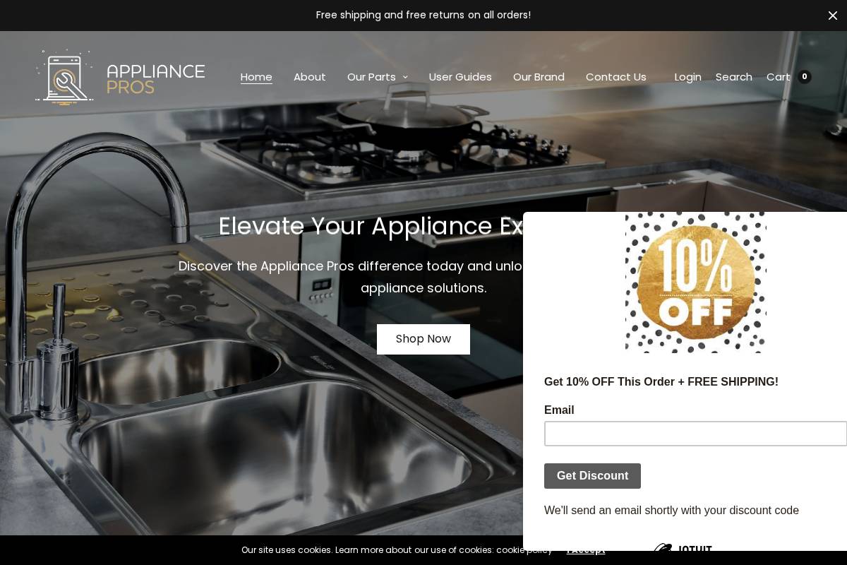 theappliancespros.com homepage screenshot