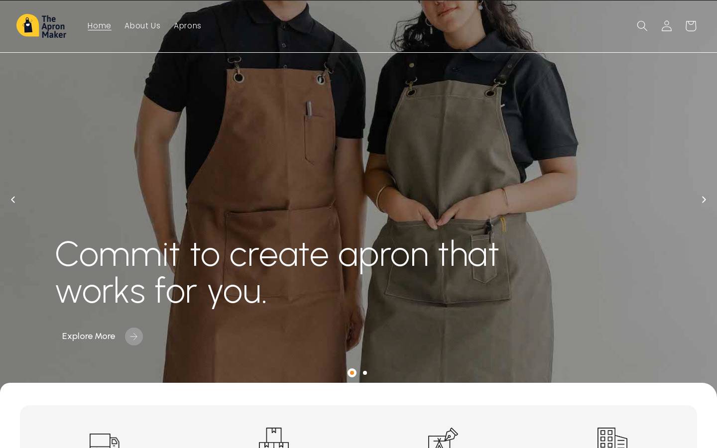 theapronmaker.com homepage screenshot