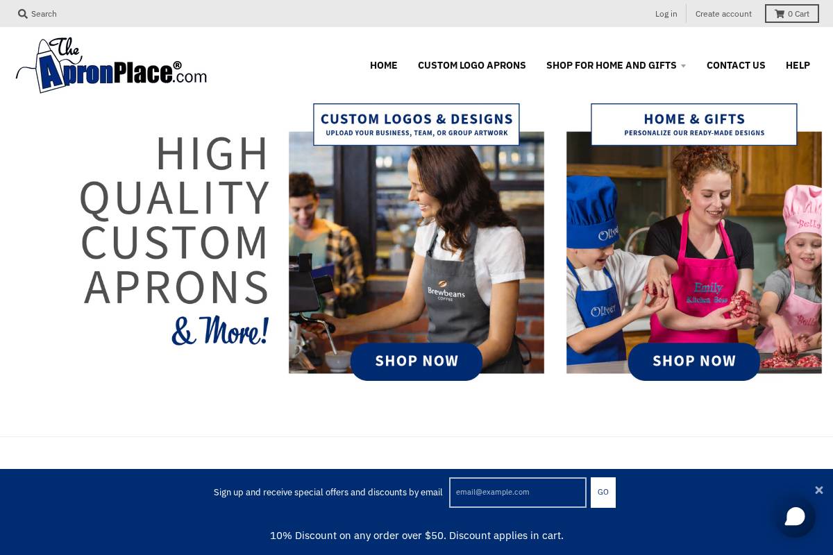 theapronplace.com homepage screenshot