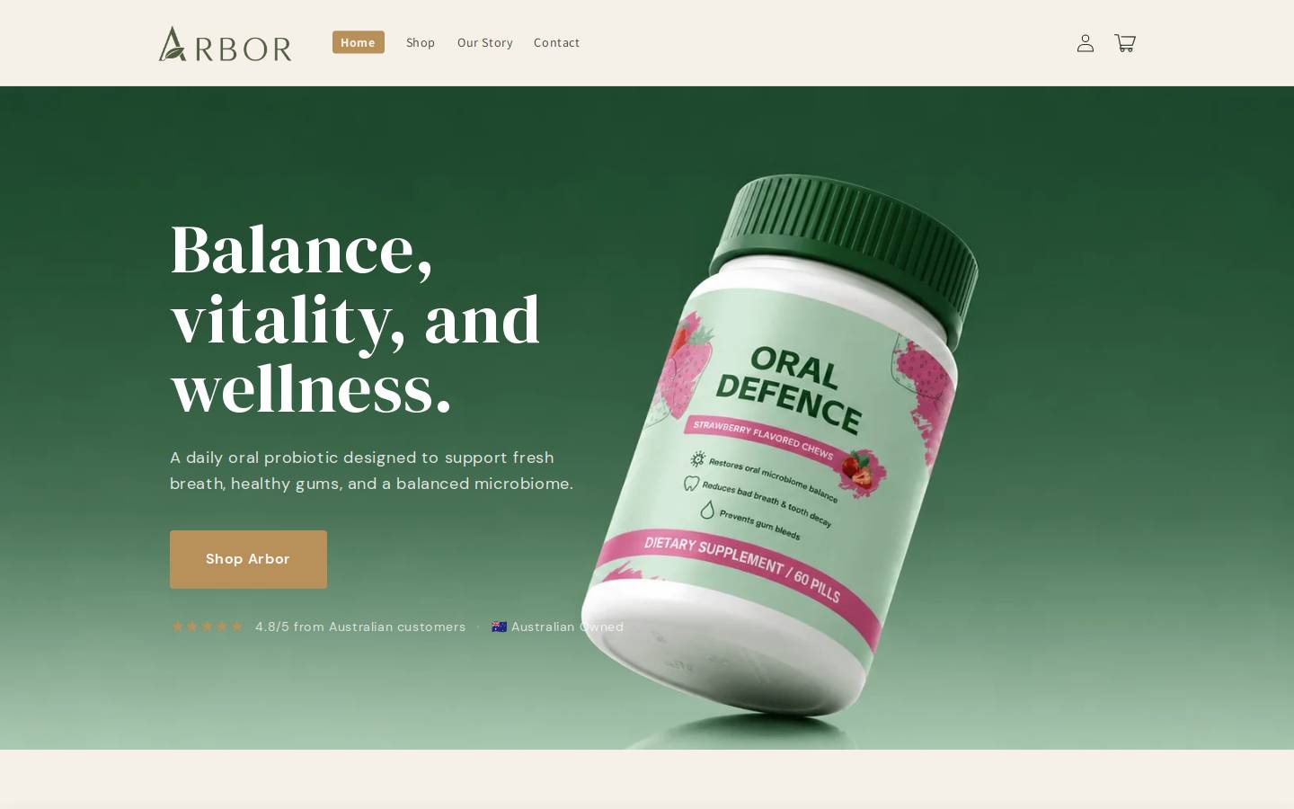 thearbor.com.au homepage screenshot
