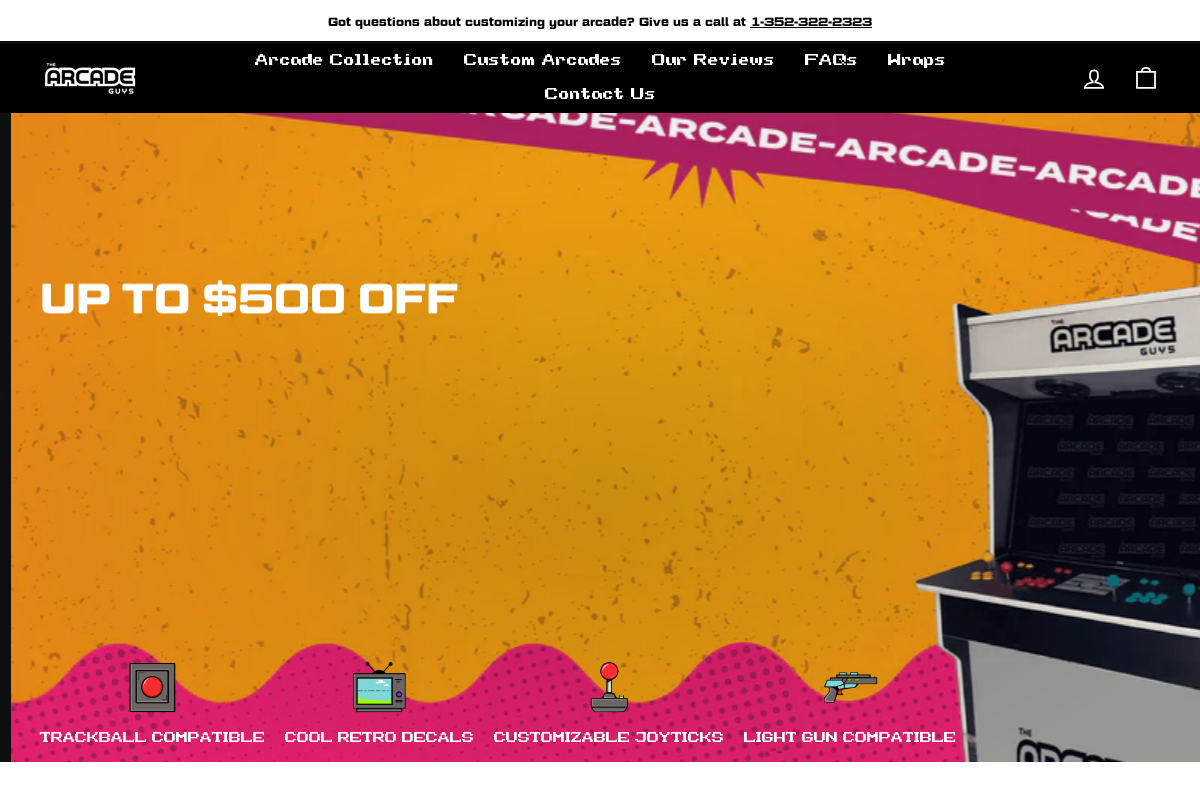 Thearcadeguys homepage screenshot