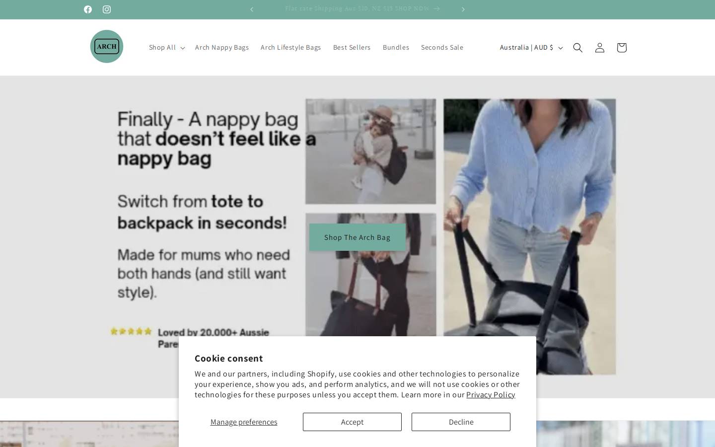 thearchbag.com homepage screenshot