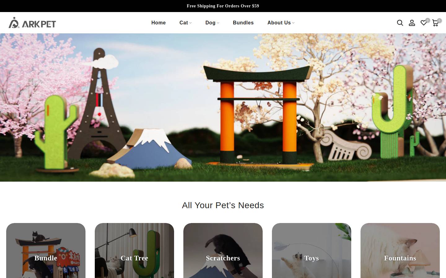 thearkpet.com homepage screenshot